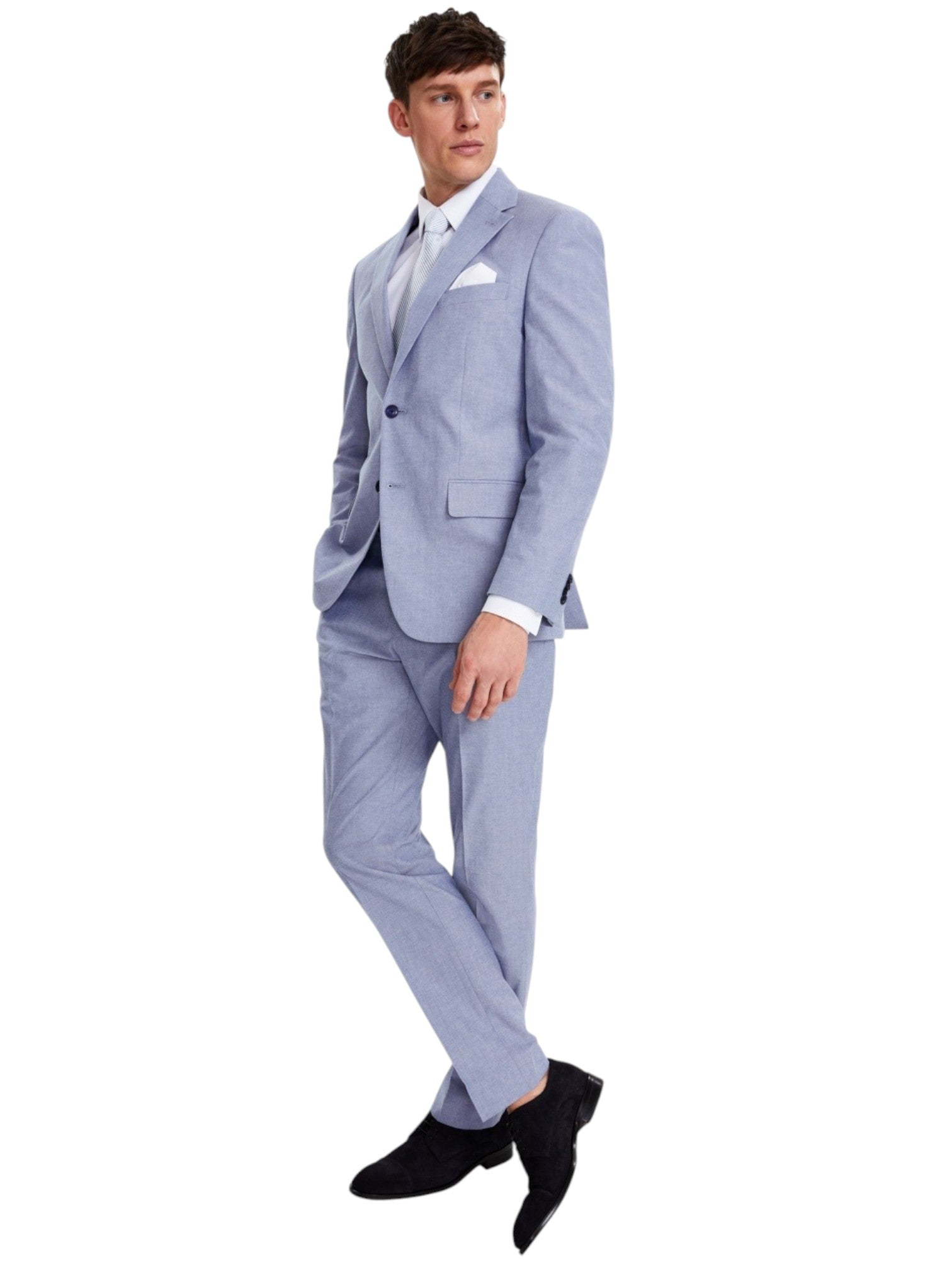 Tommy Hilfiger Mens Modern fit Suit Jacket Blazer 40 L Blue Solid Stretch