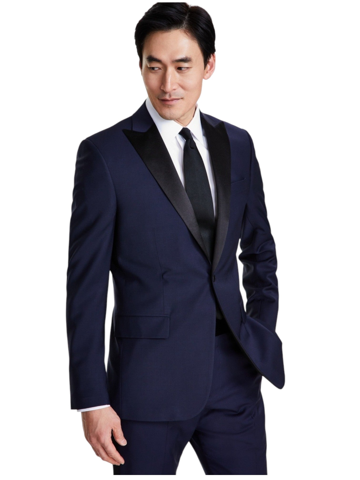Brooks Brothers Mens Classic fit Tuxedo Jacket Blazer 42 R Blue Solid Stretch