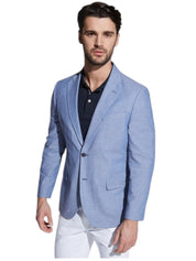 Nautica Mens Modern fit Sport Coat Blazer 48 L Light Blue Solid Stretch