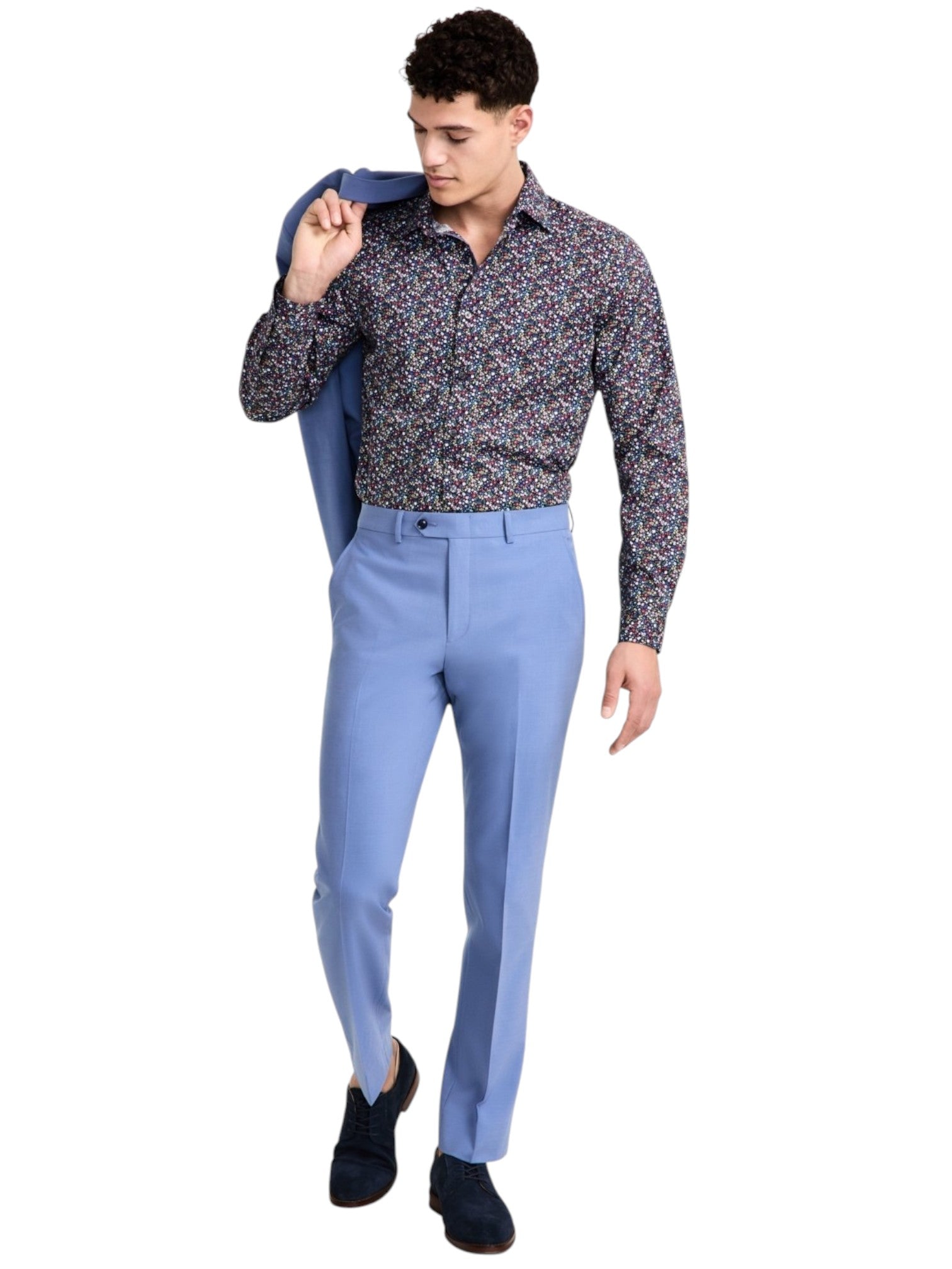 Bar Iii Mens Slim fit Dress Pants 36 / 34 Blue Solid