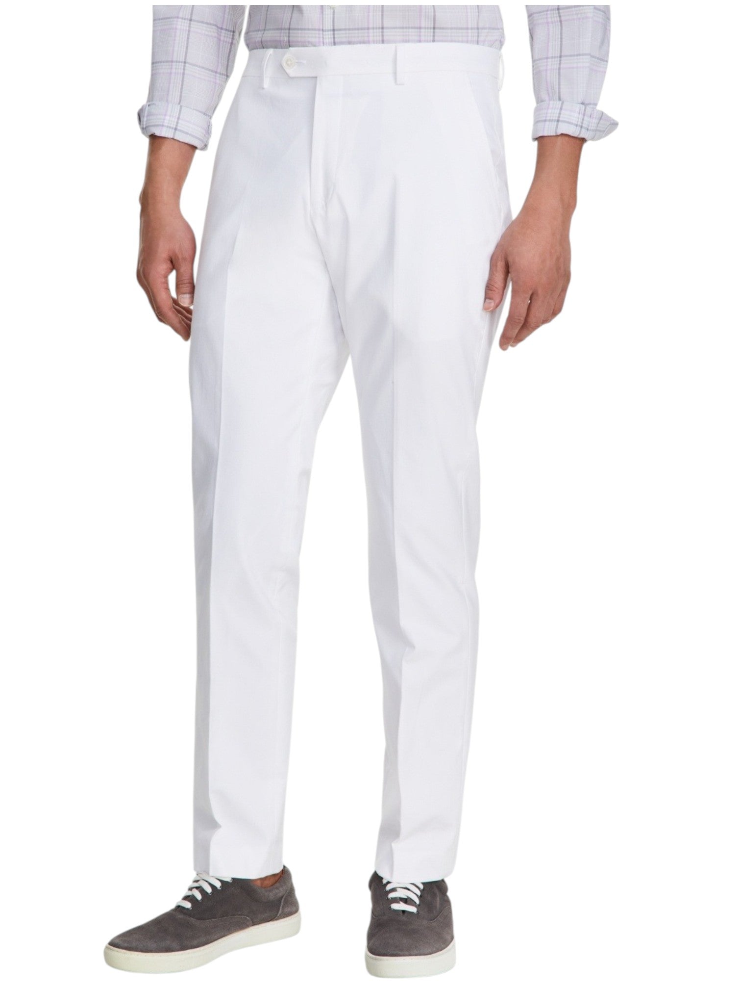 Tommy Hilfiger Mens Modern fit Dress Pants 36 / 34 White Solid Stretch