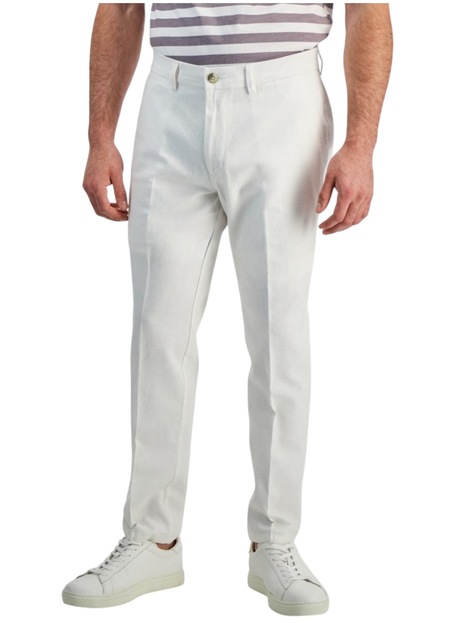 Kenneth Cole Mens Slim fit Dress Pants 36 / 30 White Solid