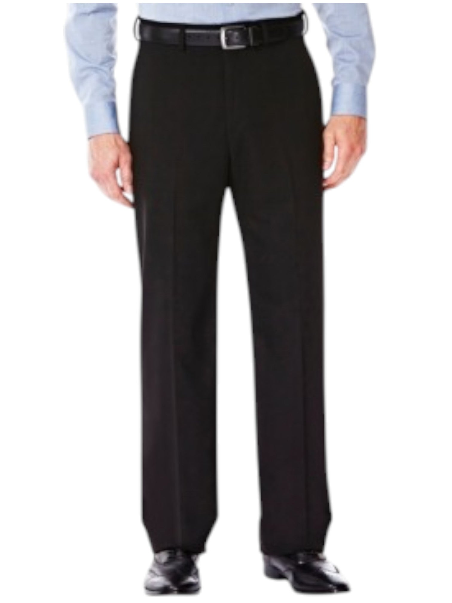 Haggar Mens Classic fit Dress Pants 42 / 29 Black Solid Stretch