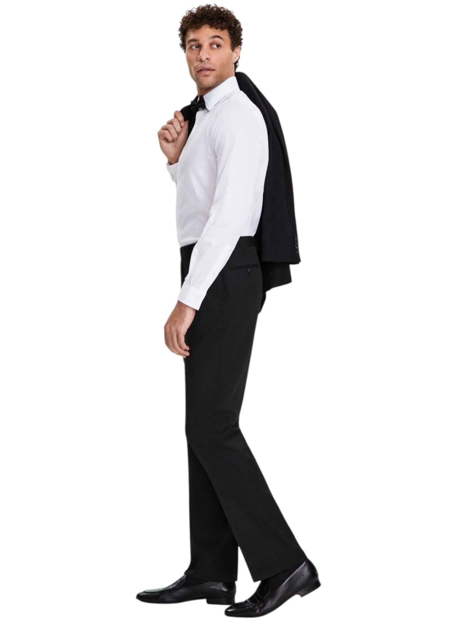 Tayion Mens Classic fit Dress Pants 34 / 30 Black Solid