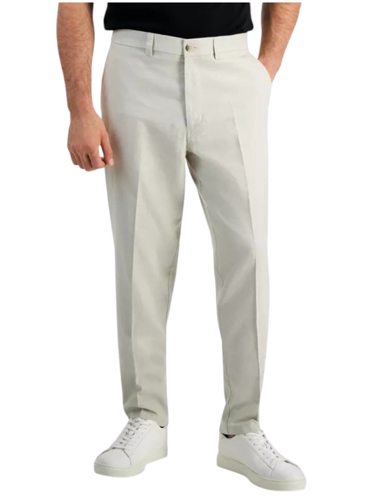 Kenneth Cole Mens Slim fit Dress Pants 34 / 34 Beige Solid