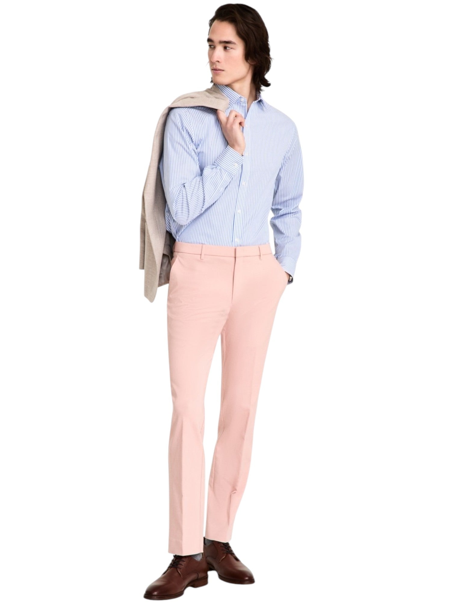 Tommy Hilfiger Mens Modern fit Dress Pants 30 / 30 Pink Solid
