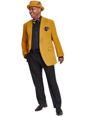 Tayion Mens Classic fit Sport Coat Blazer 40 R Yellow Solid