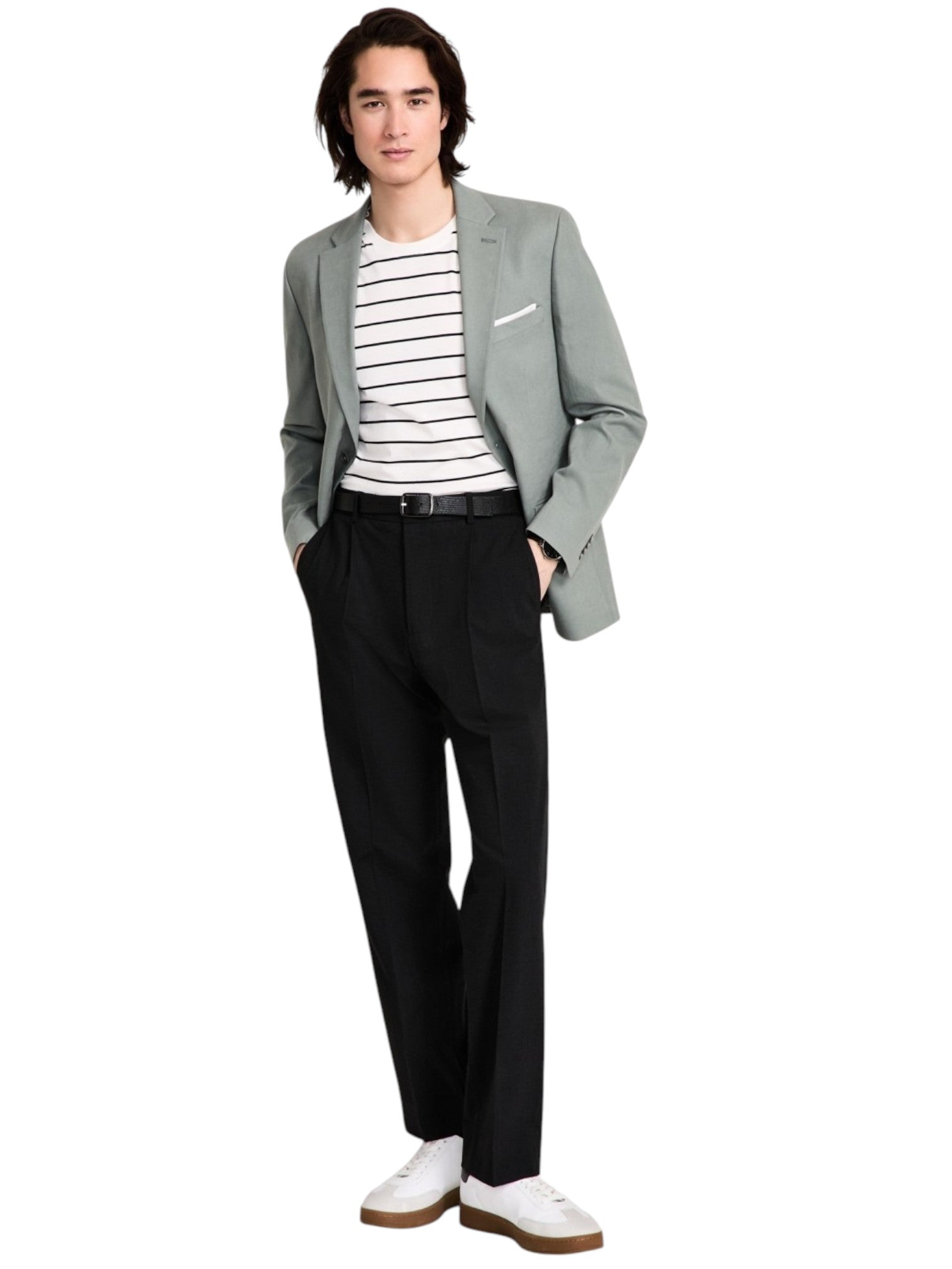 Tommy Hilfiger Mens Modern fit Sport Coat Blazer 50 R Green Solid Linen
