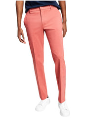 Tommy Hilfiger Mens Modern fit Dress Pants 34 / 34 Red Solid Stretch