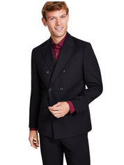 Alfani Mens Slim fit Double Breasted Suit Jacket Blazer 44 S Black Striped