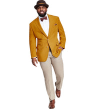 Tayion Mens Classic fit Sport Coat Blazer 46 R Yellow Solid