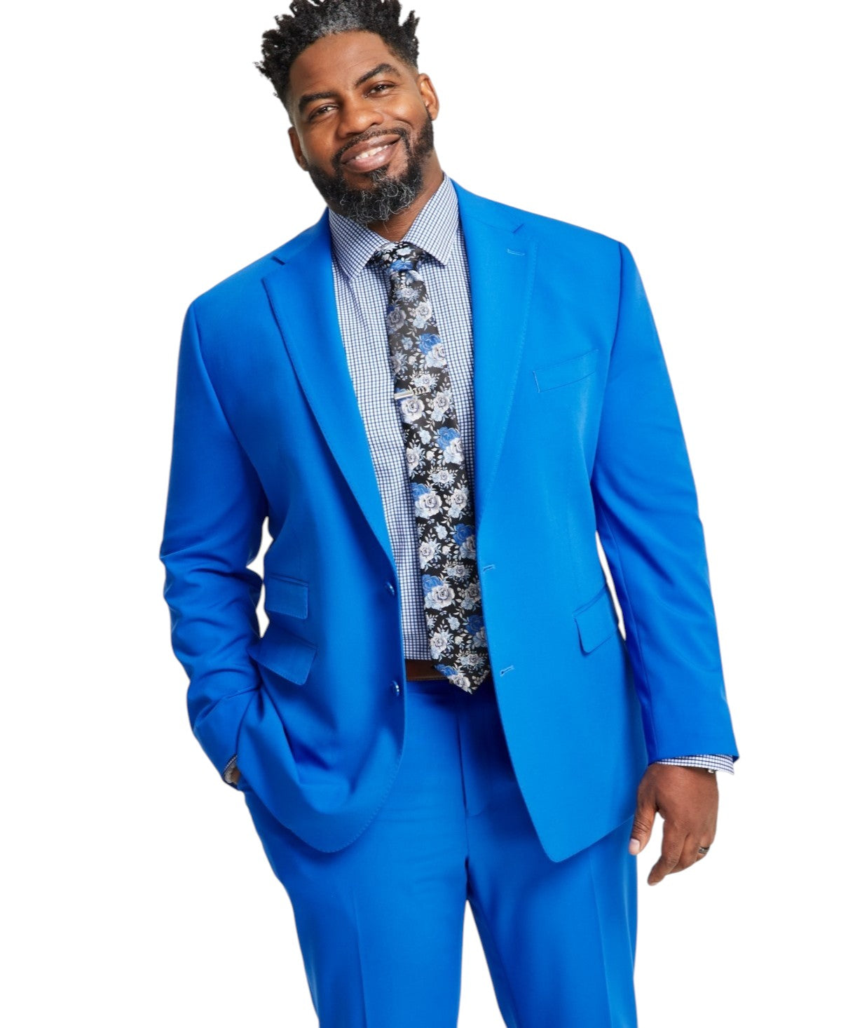 Tayion Mens Classic fit Suit Jacket Blazer 40 R Blue Solid