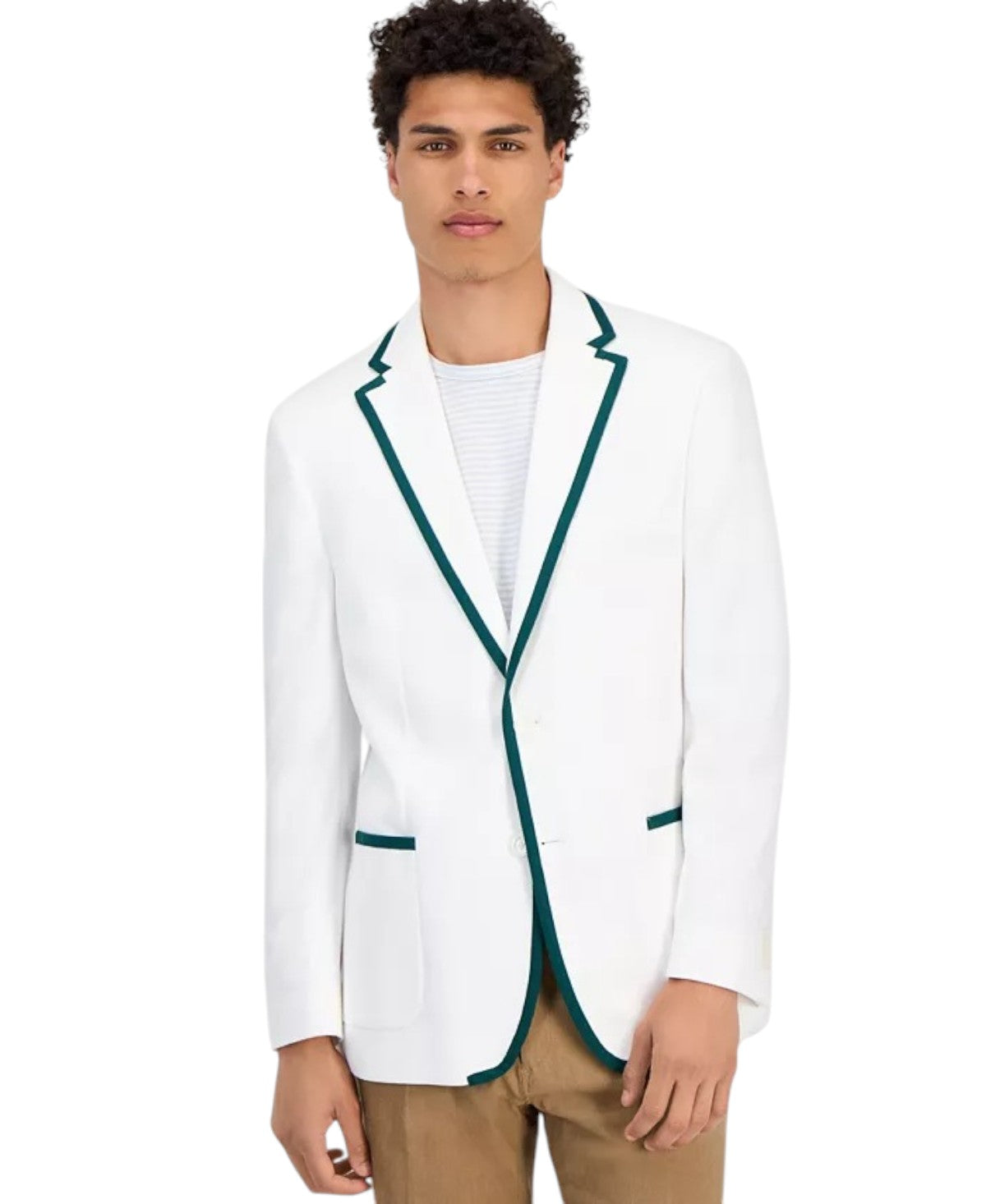 Tommy Hilfiger Mens Modern fit Sport Coat Blazer 42 R White Green Tipped