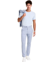 Alfani Mens Slim fit Dress Pants 33 / 32 Light Blue Plaid