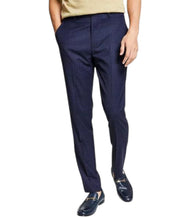 Bar Iii Mens Skinny fit Dress Pants 33 / 30 Navy Blue Plaid Wool