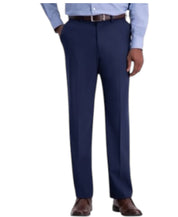 Haggar Mens Classic fit Dress Pants 32 / 30 Navy Blue Solid Stretch