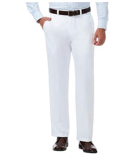 Haggar Mens Classic fit Dress Pants 34 / 32 White Solid Stretch