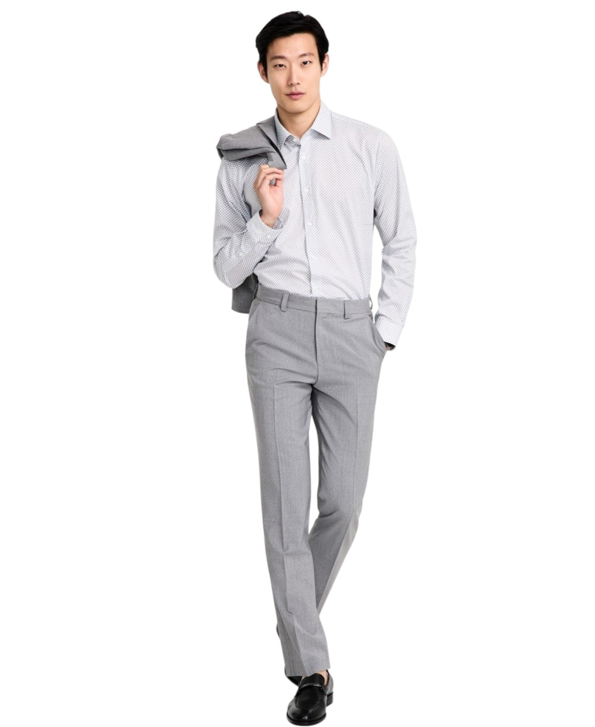 Hugo Boss Mens Modern fit Dress Pants 32 / 32 Light Grey Solid