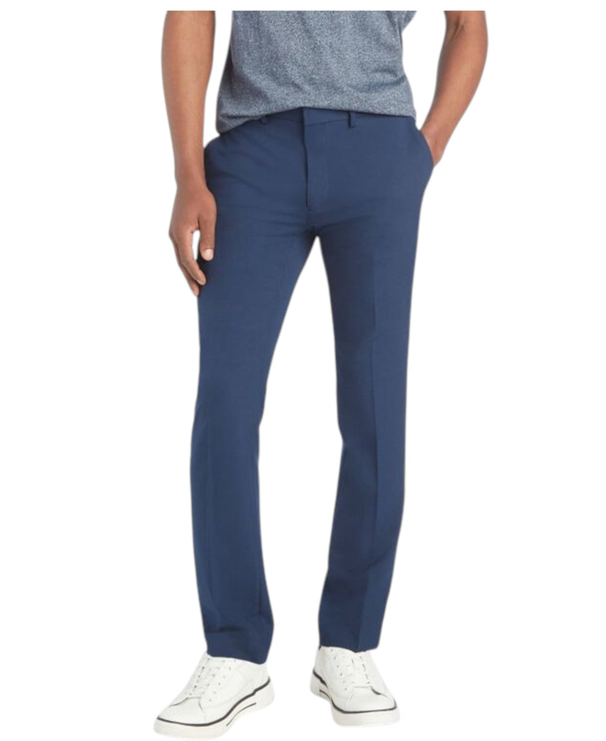 Kenneth Cole Mens Slim fit Dress Pants 34 / 34 Blue Solid Stretch