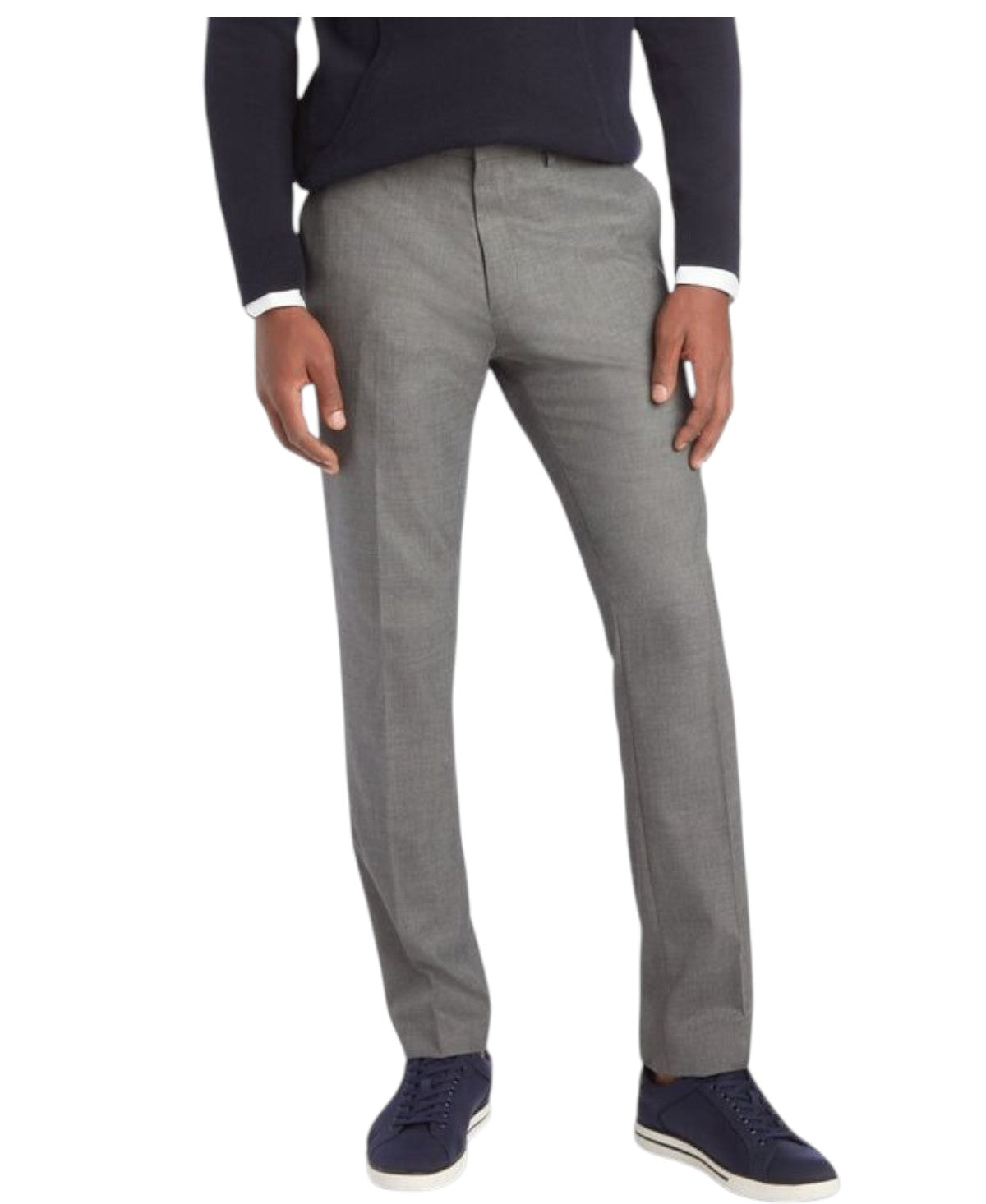 Kenneth Cole Mens Slim fit Dress Pants 30 / 29 Grey Solid Stretch