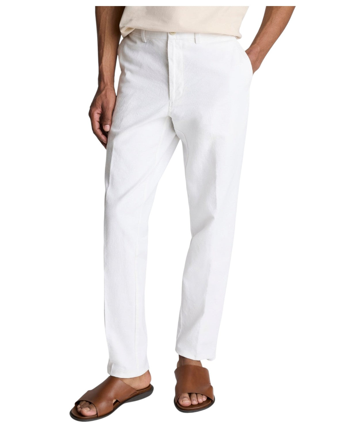 Kenneth Cole Mens Slim fit Dress Pants 32 / 29 White Solid