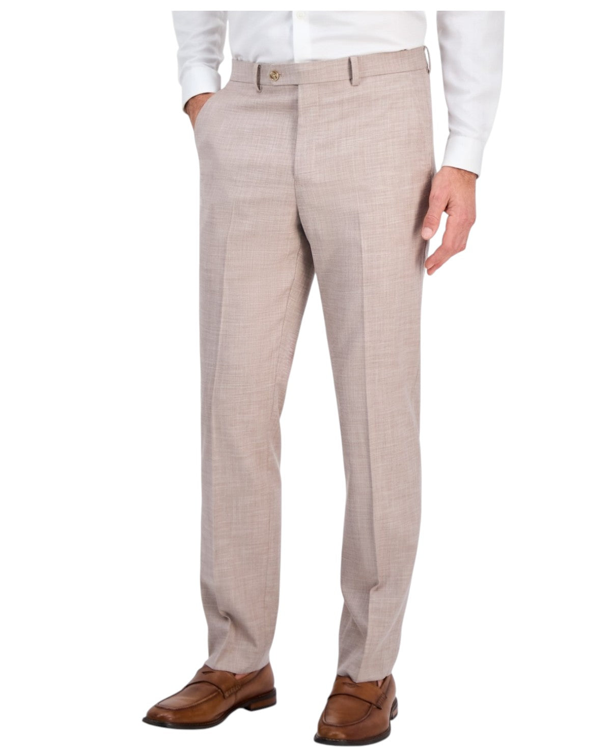Tallia Mens Classic fit Dress Pants 40 / 32 Beige Solid