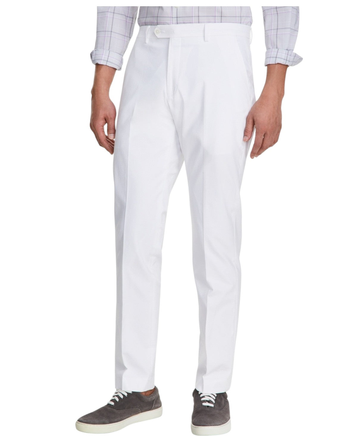 Tommy Hilfiger Mens Modern fit Dress Pants 44 / 34 White Solid Stretch