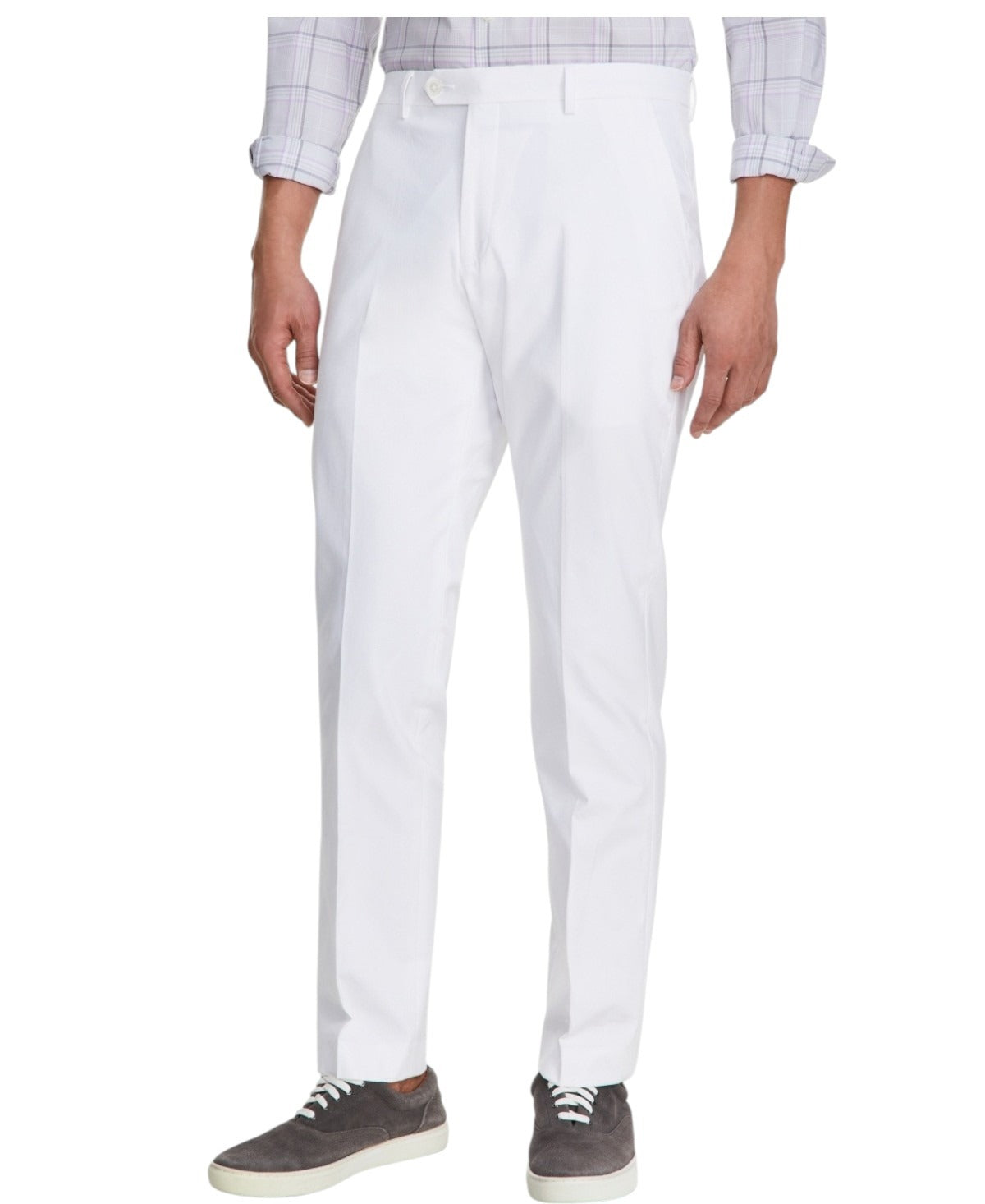 Tommy Hilfiger Mens Modern fit Dress Pants 32 / 32 White Solid Stretch