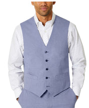 Tommy Hilfiger Mens Modern fit Button-Up Suit Vest XL Blue Stretch