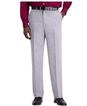 Haggar Mens Classic fit Dress Pants 38 / 32 Light Grey Solid Stretch