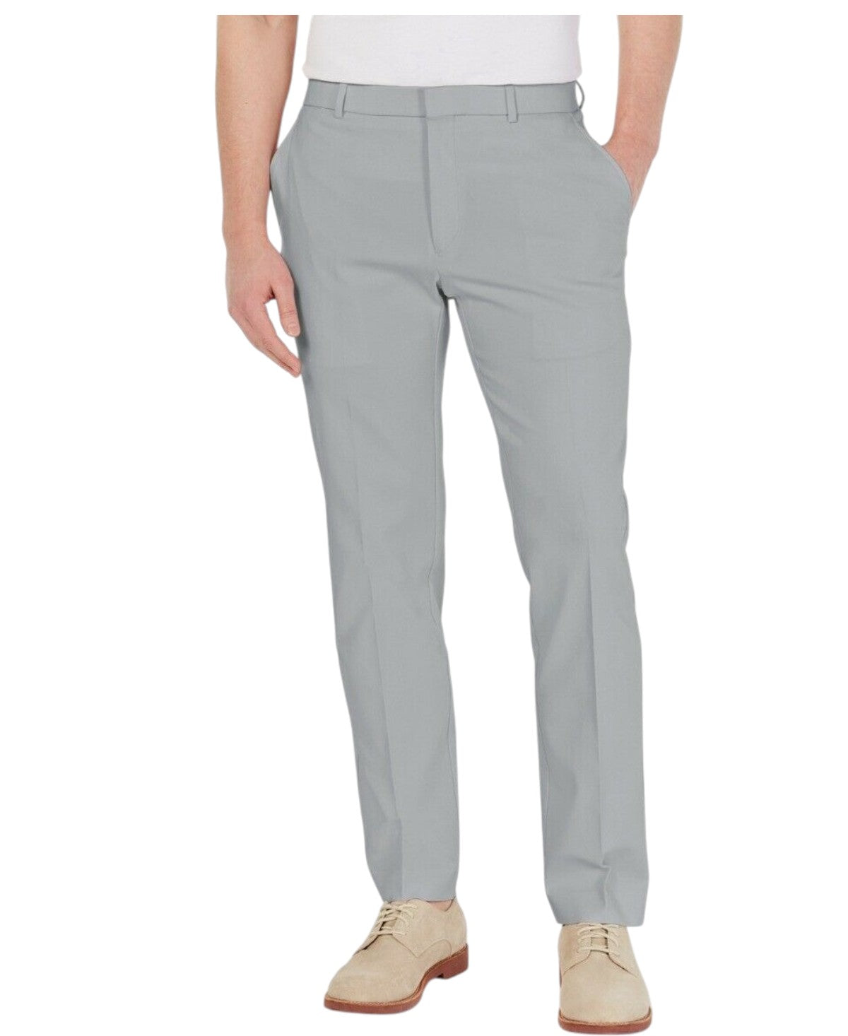 Tommy Hilfiger Mens Modern fit Dress Pants 36 / 30 Light Grey Solid Stretch