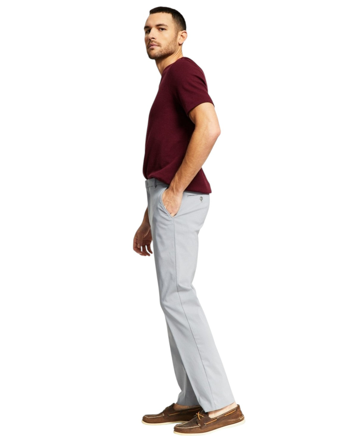 Tommy Hilfiger Mens Modern fit Dress Pants 42 / 34 Grey Solid Stretch