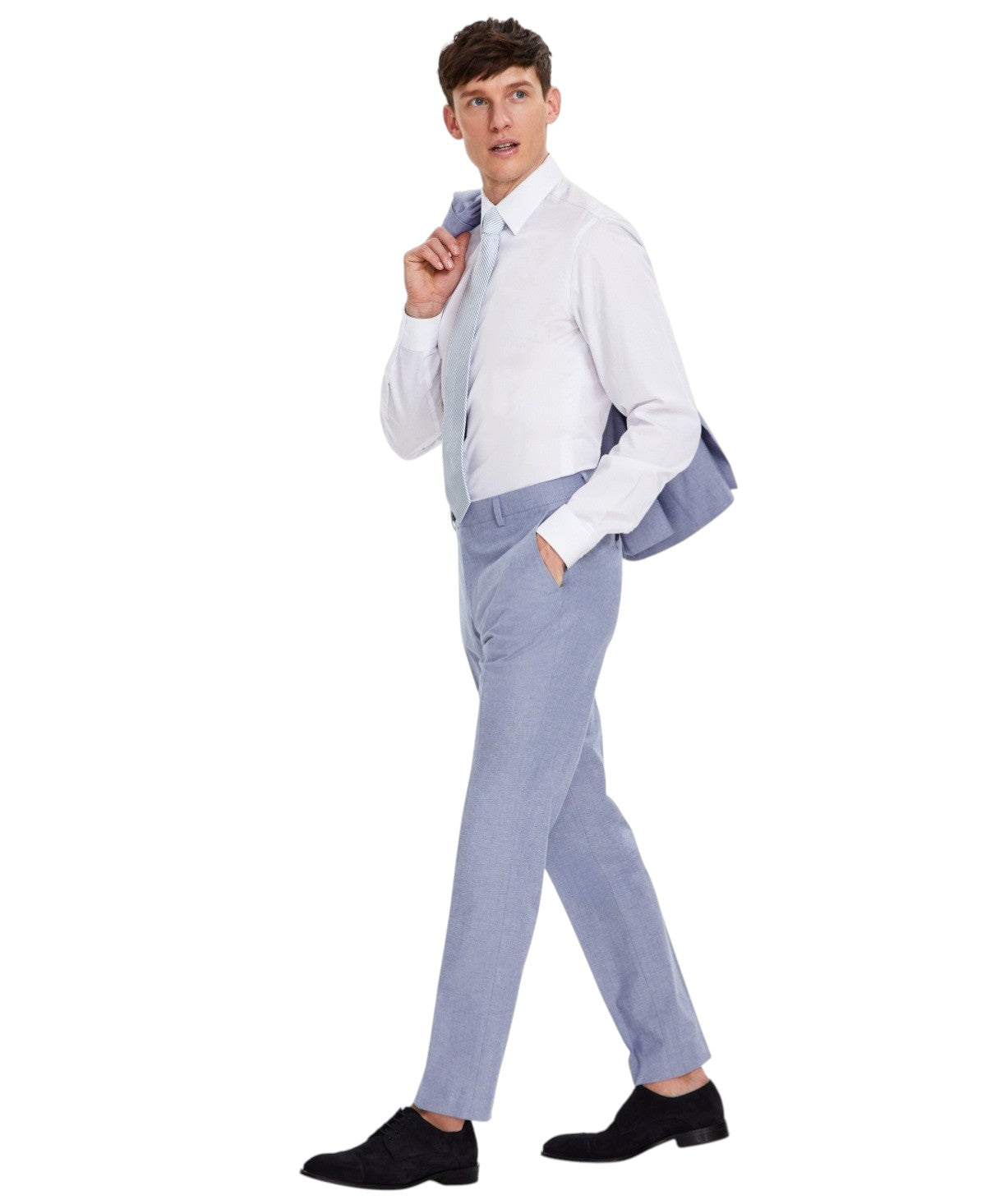 Tommy Hilfiger Mens Modern fit Dress Pants 34 / 34 Blue Solid Stretch