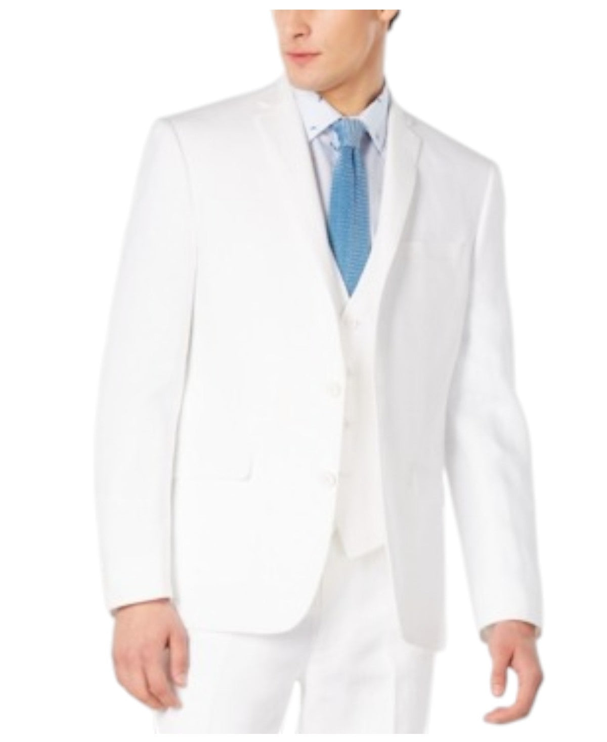 Bar Iii Mens Slim fit Suit Jacket Blazer 40 R White Solid Linen