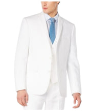 Bar Iii Mens Slim fit Suit Jacket Blazer 40 R White Solid Linen