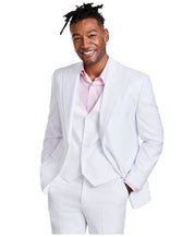 Tayion Mens Classic fit Suit Jacket Blazer 42 L White Solid Stretch