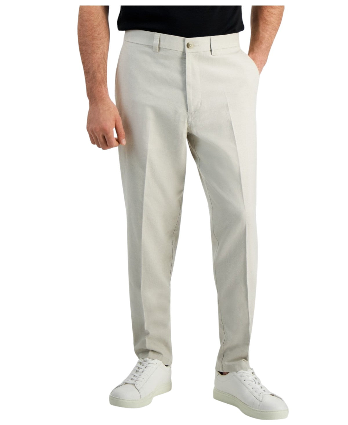 Kenneth Cole Mens Slim fit Dress Pants 33 / 32 Beige Solid