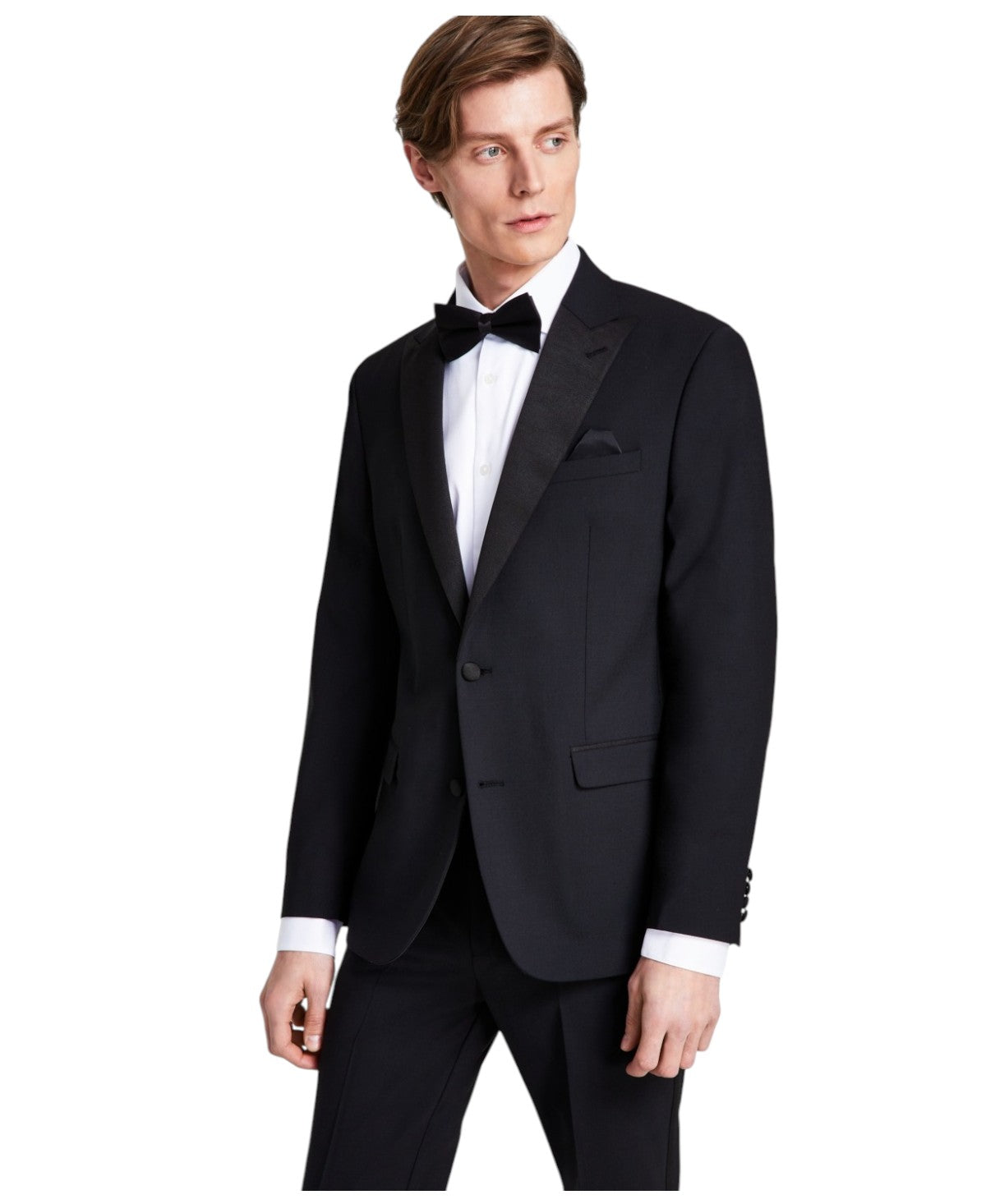 Bar Iii Mens Slim fit Tuxedo Jacket Blazer 38 R Black Solid