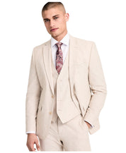 Bar Iii Mens Slim fit Suit Jacket Blazer 44 R Beige Solid Linen