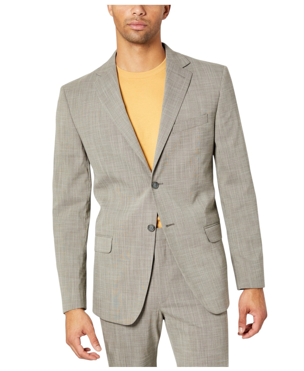 Dkny Mens Classic fit Suit Jacket Blazer 36 R Beige Stretch