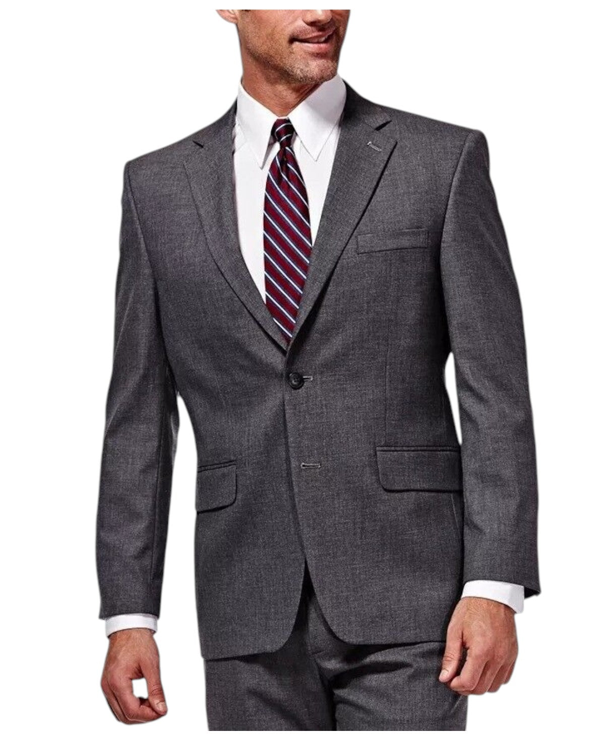 Haggar Mens Classic fit Suit Jacket Blazer 50 R Charcoal Grey Solid Stretch