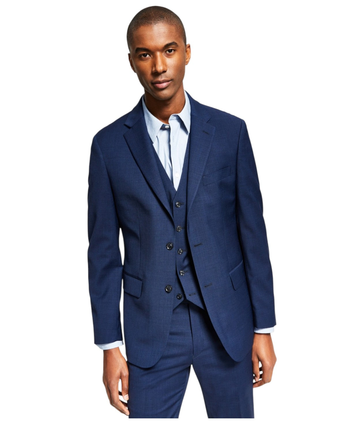 Tommy Hilfiger Mens Slim fit Suit Jacket Blazer 42 L Blue Solid Stretch