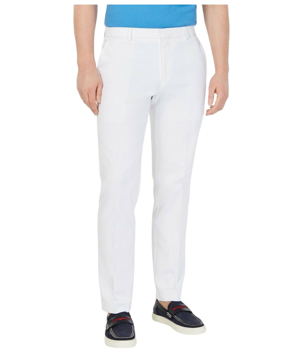 Tommy Hilfiger Mens Modern fit Dress Pants 33 / 32 White Solid Stretch