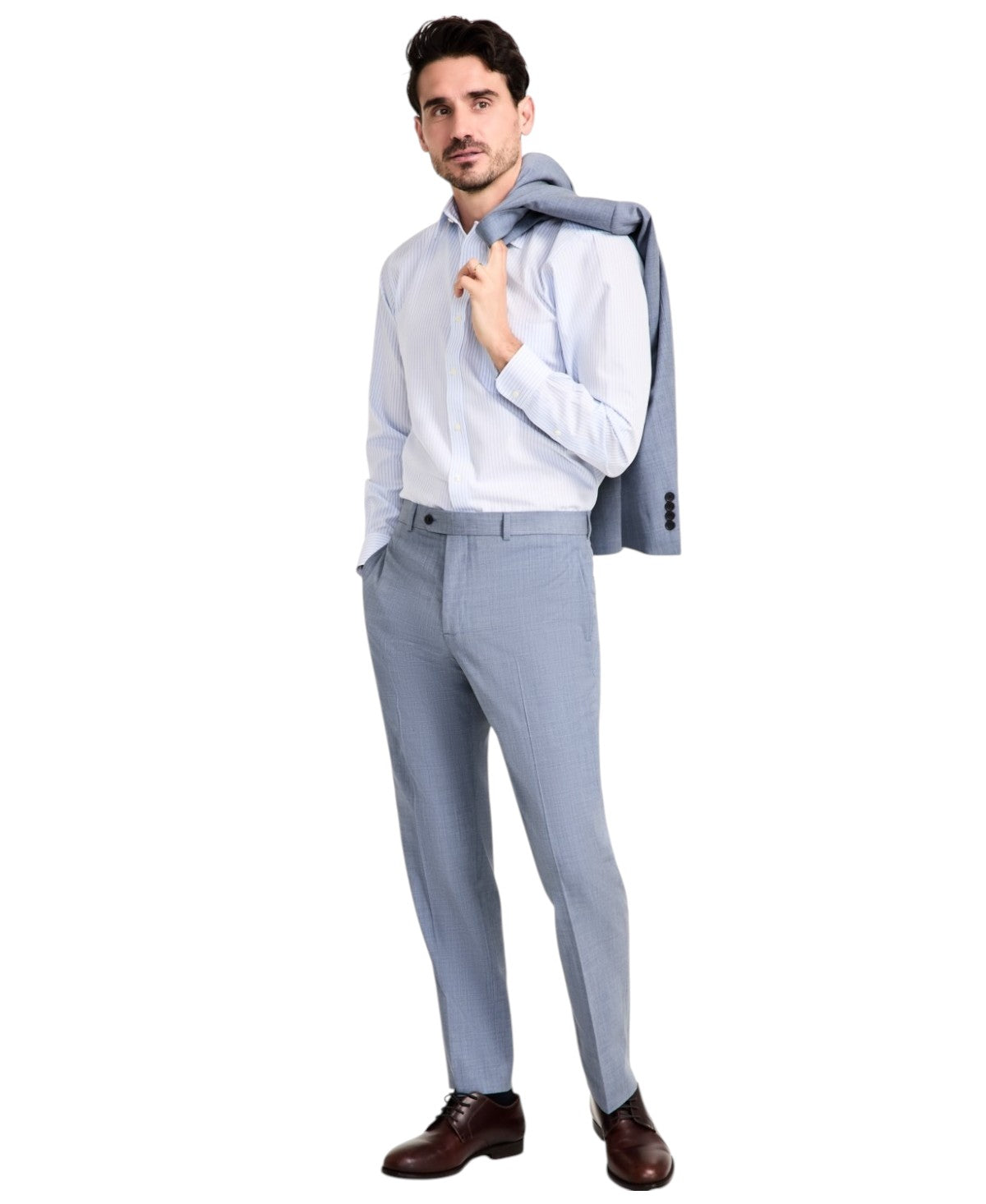 Brooks Brothers Mens Classic fit Dress Pants 42 / 32 Powder Blue Solid