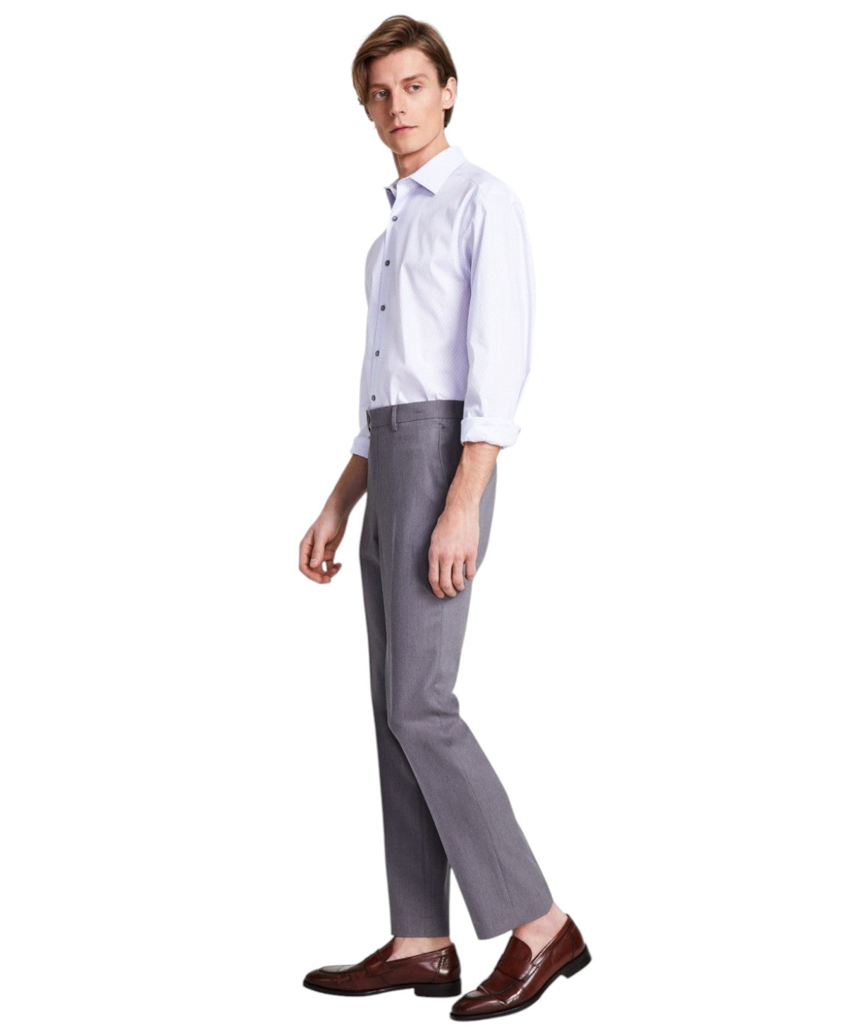 Dkny Mens Modern fit Dress Pants 32 / 30 Light Grey Solid