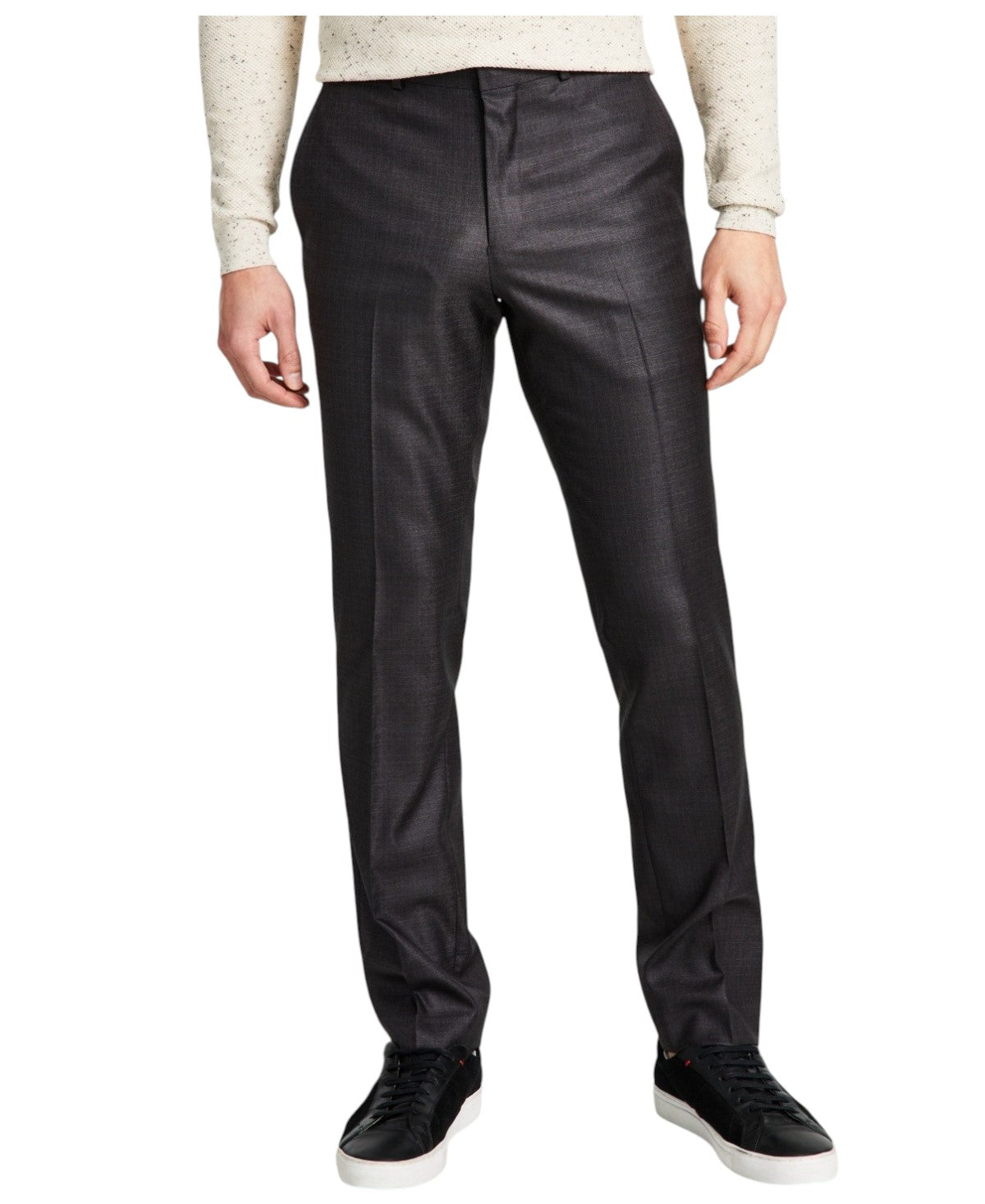 Kenneth Cole Mens Slim fit Dress Pants 36 / 29 Gun Metal Grey Solid