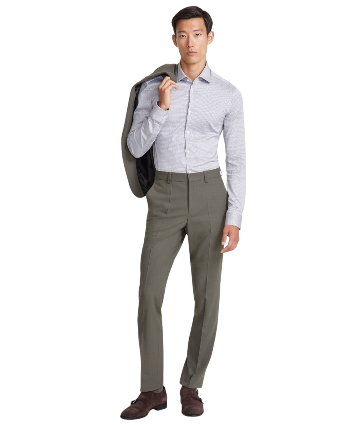 Hugo Boss Mens Modern fit Dress Pants 32 / 32 Green Solid