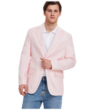 Tommy Hilfiger Mens Modern fit Sport Coat Blazer 44 L Pink Solid Linen