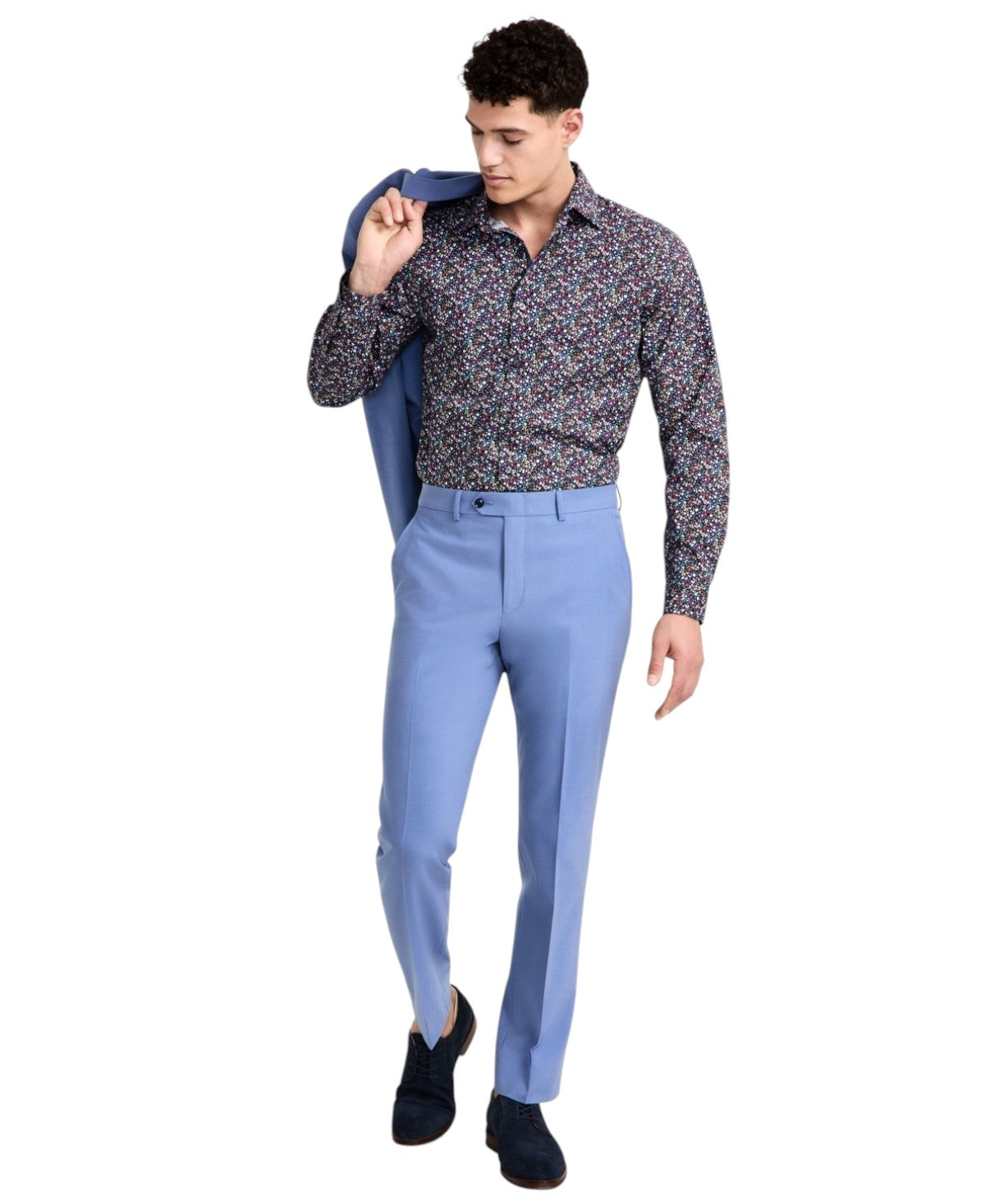 Bar Iii Mens Slim fit Dress Pants 32 / 34 Blue Solid