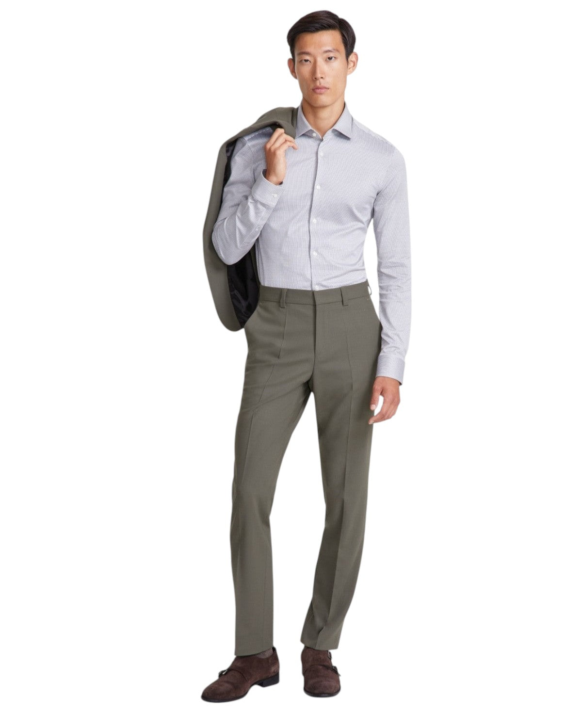 Hugo Boss Mens Modern fit Dress Pants 36 / 32 Green Solid